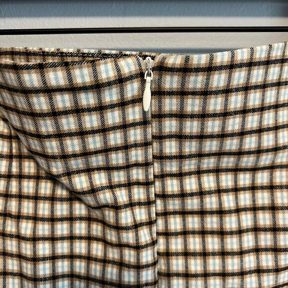Have Brown Blue and Black Plaid Pencil Skirt Size Large - Picture 4 of 9
